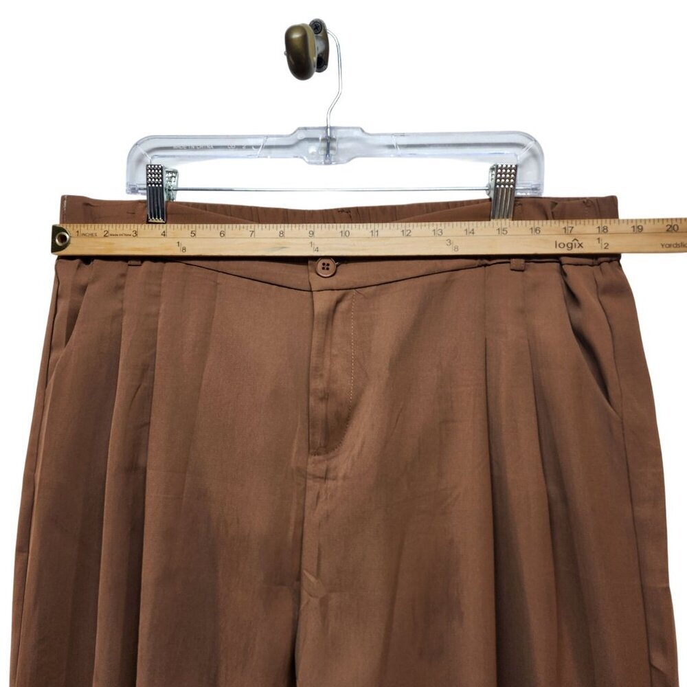Wide-Leg Brown Womens Dress Pants Size 2XL - Picture 6 of 9